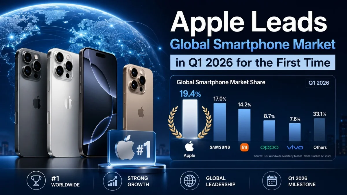 Apple Leads Global Smartphone Market in Q1 2026 for the First Time