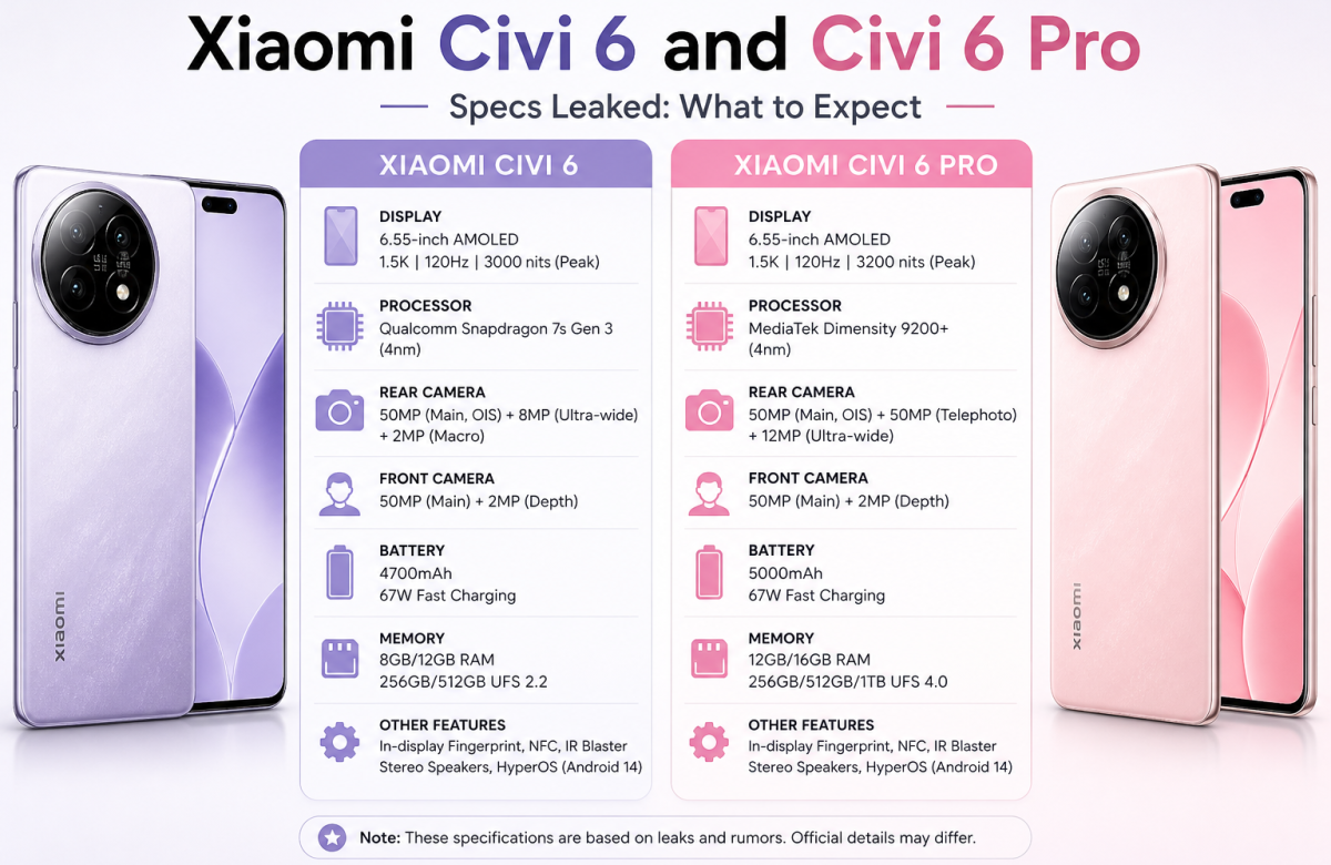 Xiaomi Civi 6 and Civi 6 Pro Specs Leaked: What to Expect