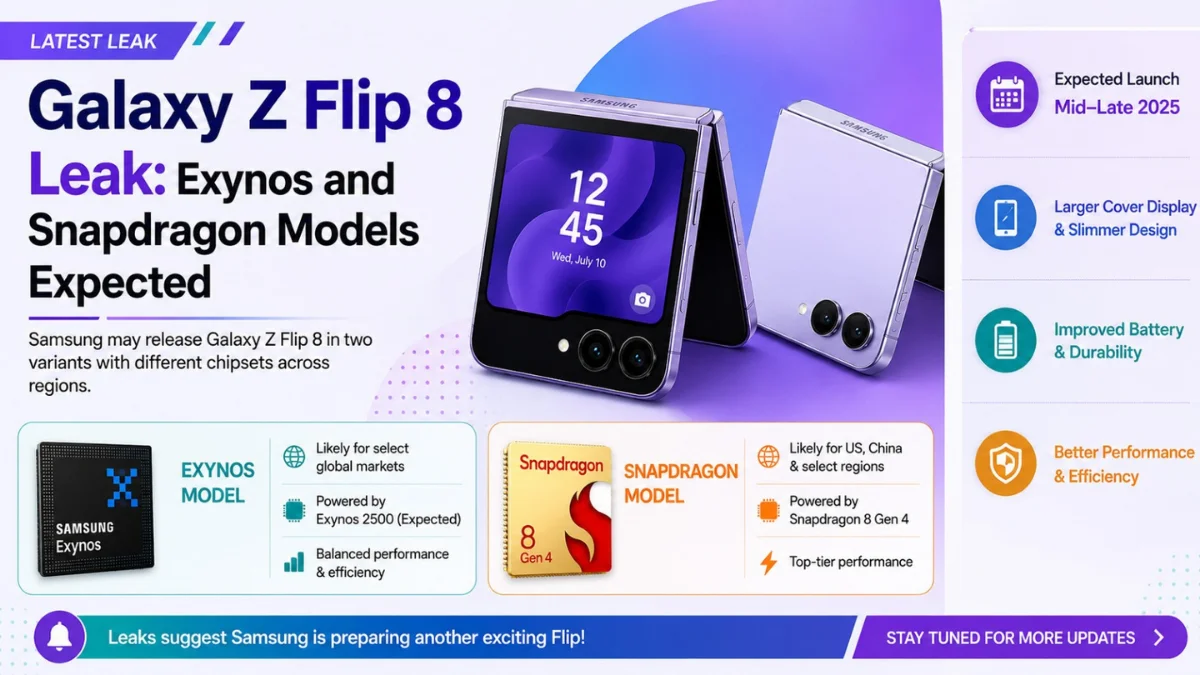 Galaxy Z Flip 8 Leak: Exynos and Snapdragon Models Expected