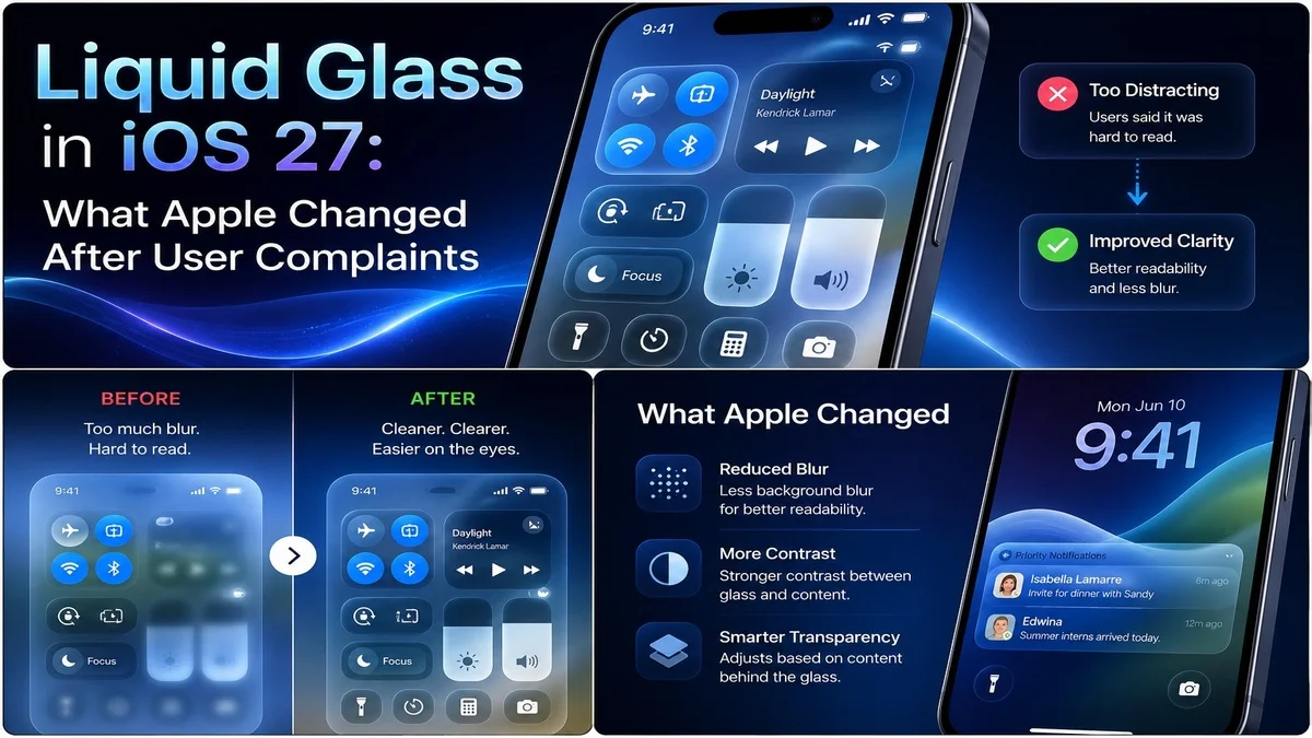 Liquid Glass iOS 27: What Apple Changed After User Complaints