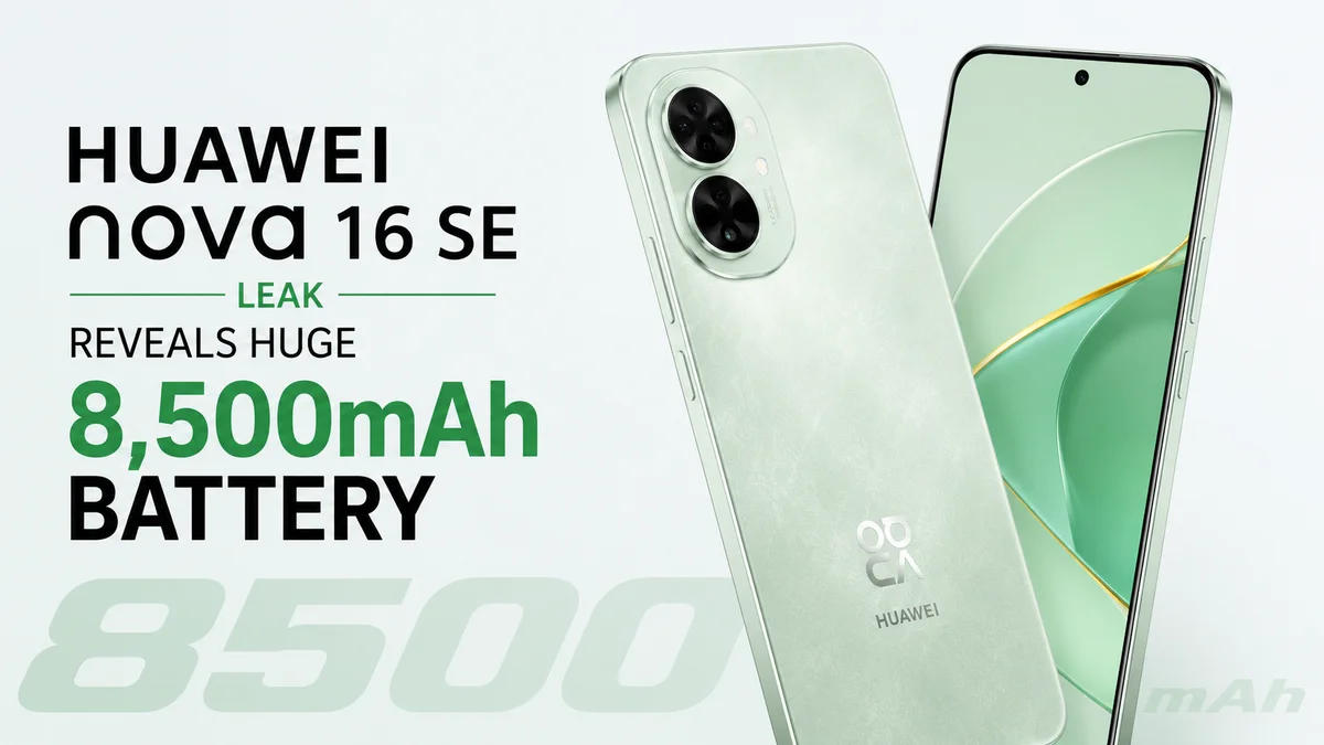  Huawei Nova 16 SE Leak Reveals Huge 8,500mAh Battery